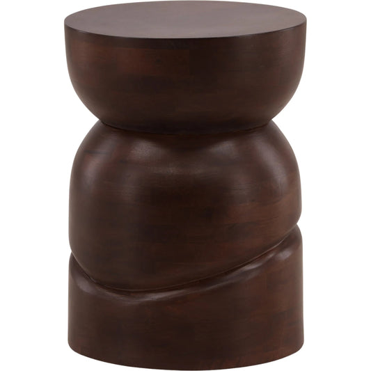 Kadin Side Table by Arch & Plane in dark brown. Made from mango wood in a unique style.