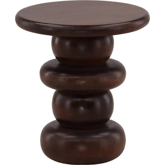 Vianne Side Table by Arch & Plane in dark brown. Made from mango wood in a unique style.