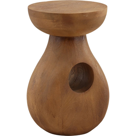 Celadine Side Table by Arch & Plane in brown. Made from mango wood in a unique style.