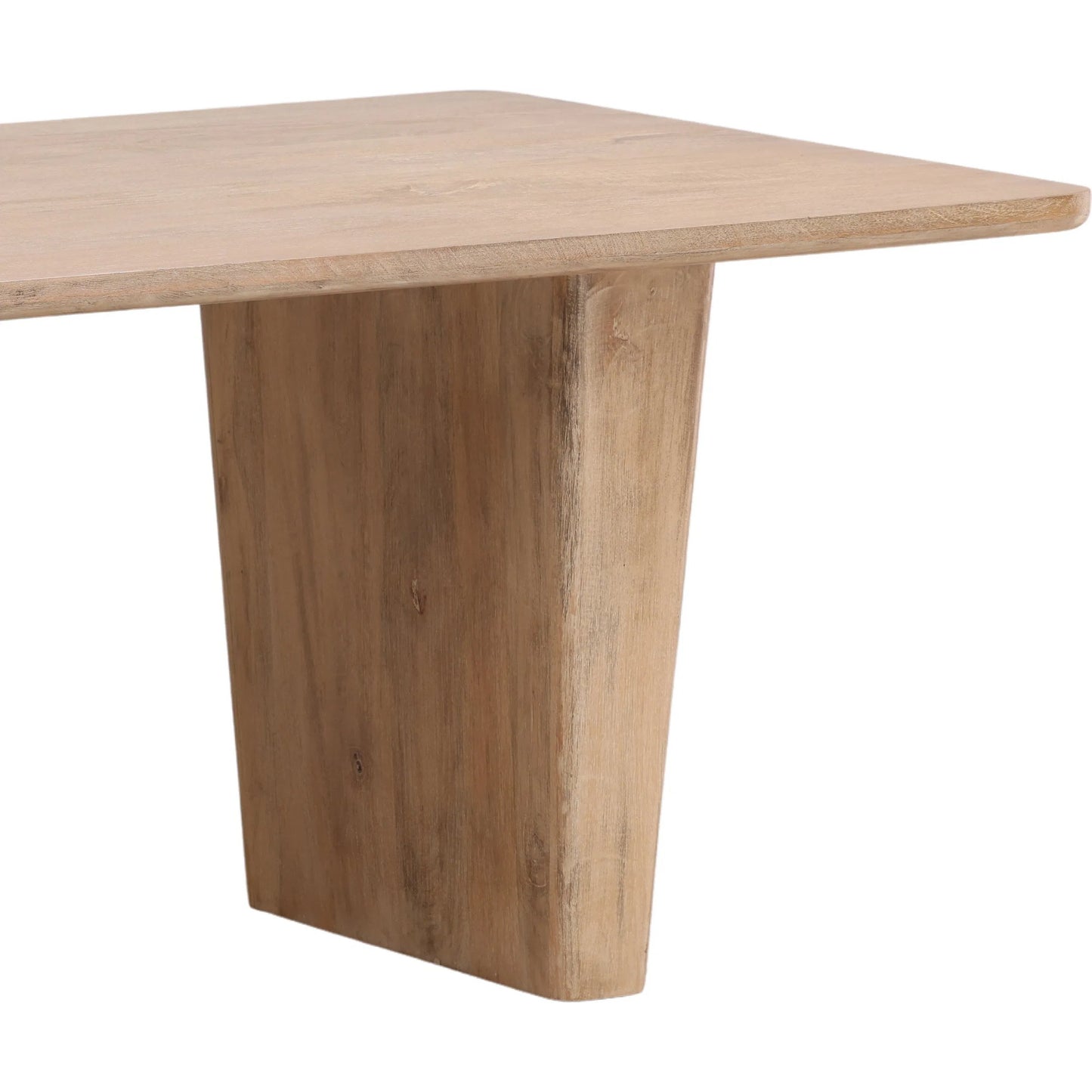005 SI-2440797 | Closeup | Maximilian Dining Table by Arch & Plane in light natural. Made from mango wood in a transitional style.