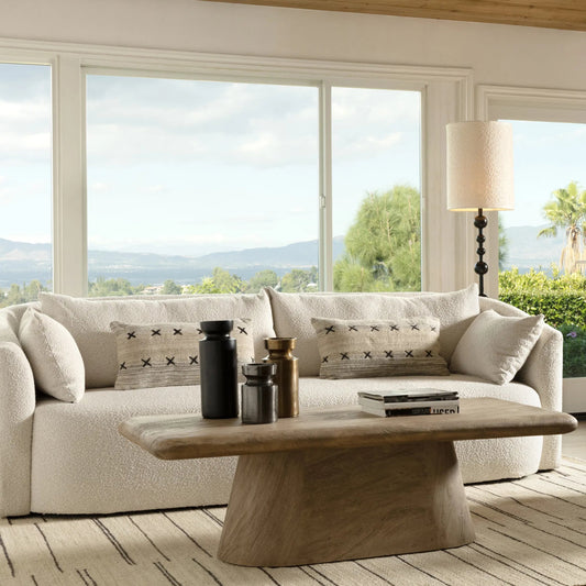 Marci Coffee Table by Arch & Plane in natural sandblasted. Made from acacia wood in a unique style.