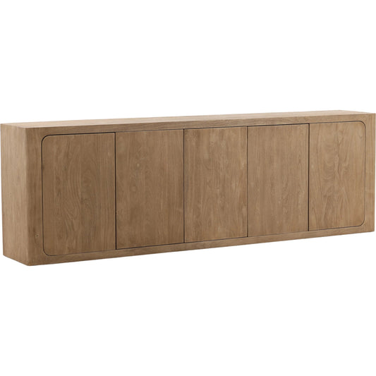 Leandra Sideboard by Arch & Plane in weathered natural. Made from acacia wood in a unique style.