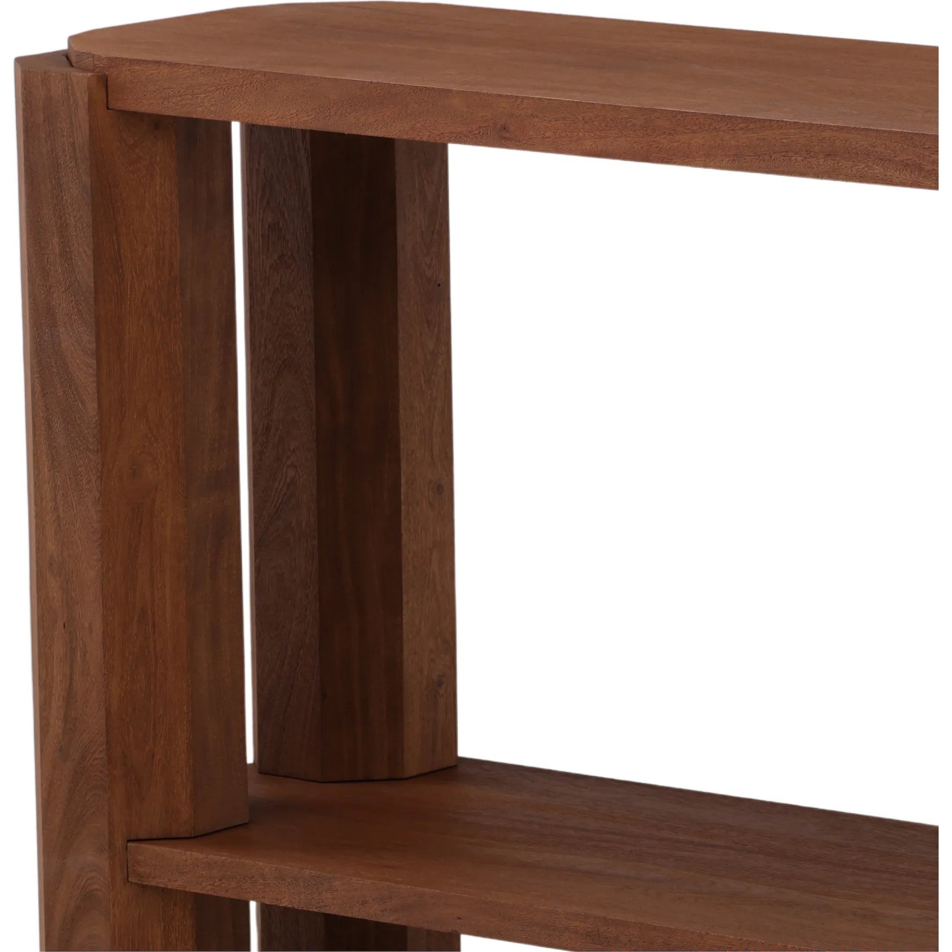 Janessa Console Table by Arch & Plane in brown. Made from acacia wood in a unique style.