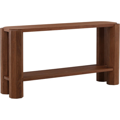 Janessa Console Table by Arch & Plane in brown. Made from acacia wood in a unique style.