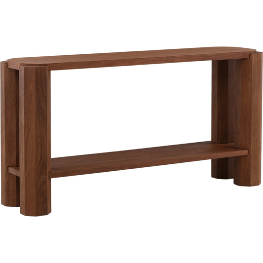 Janessa Console Table by Arch & Plane in brown. Made from acacia wood in a unique style.