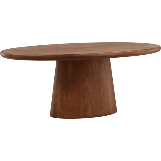 Fenway Dining Table by Arch & Plane in medium brown. Made from acacia wood in a unique style.