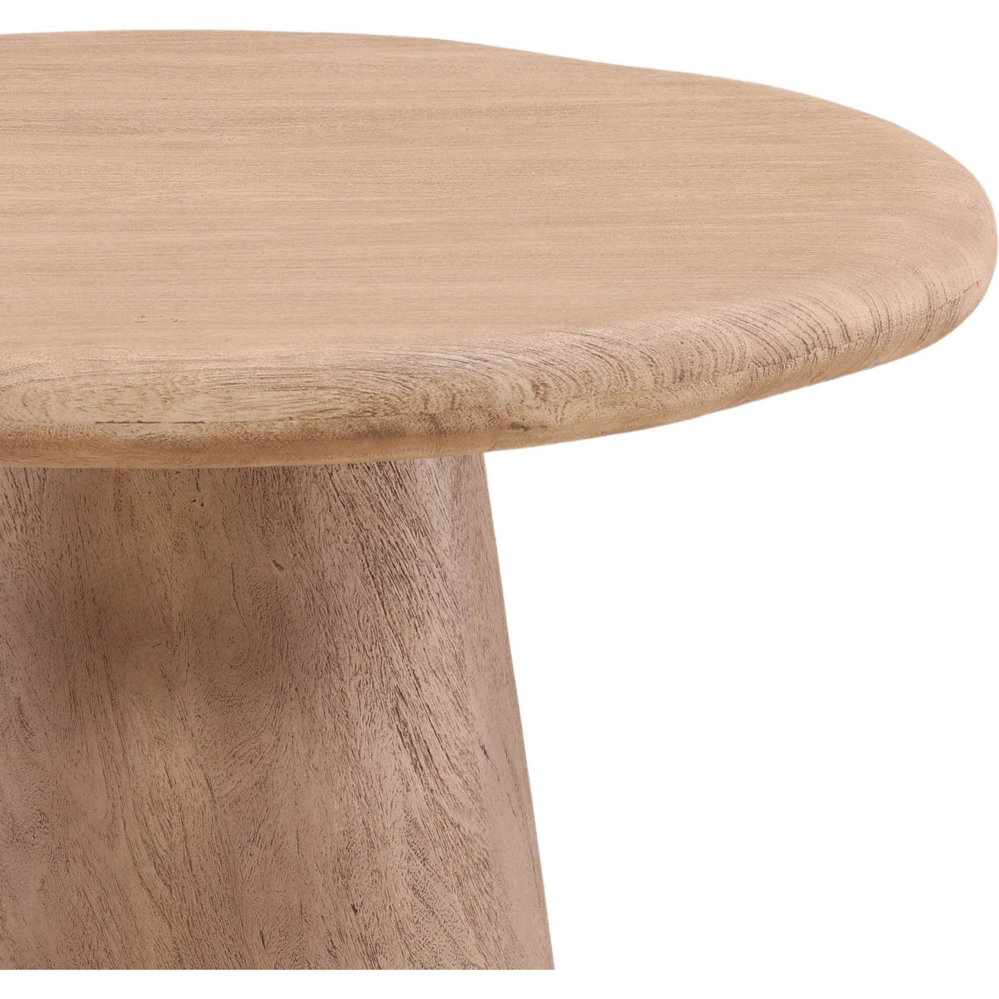 004 SI-2533063 | Closeup | Justyn Bistro Table by Arch & Plane in weathered natural. Made from acacia wood in a unique style.
