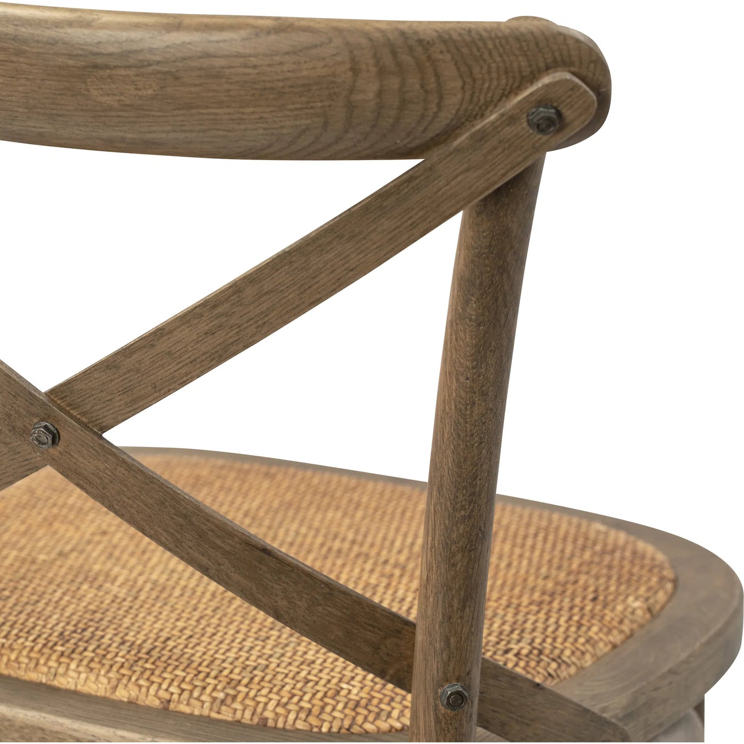 004 SI-2350985 | Closeup | Gaston Counter Stool by Arch & Plane in natural. Made from oak wood frame, rattan seat in a traditional style.