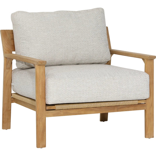 Lexy Outdoor Occasional Chair by Arch & Plane in fairfax taupe, natural teak. Made from 100% olefin, teak wood in a unique style.