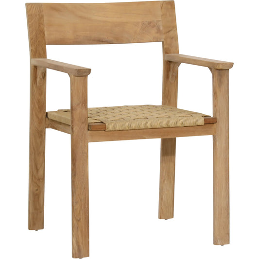 Eldrid Outdoor Dining Chair Nana by Arch & Plane in natural. Made from teak wood, synthetic wicker in a unique style.
