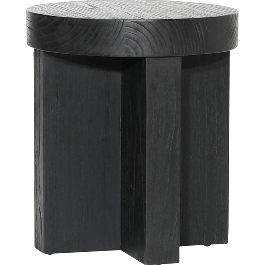 Freja Side Table by Arch & Plane in black. Made from mindi wood in a unique style.