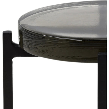London End Table by Arch & Plane in black. Made from aluminum, glass in a modern style.