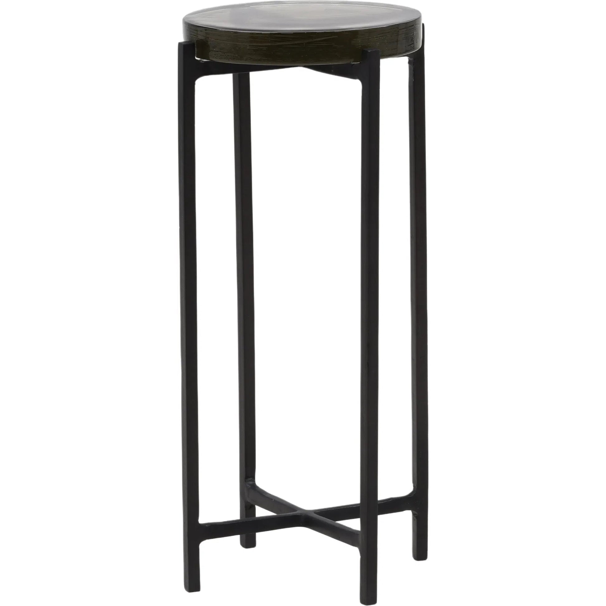 London End Table by Arch & Plane in black. Made from aluminum, glass in a modern style.