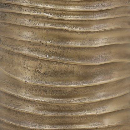Debra End Table by Arch & Plane in antique brass. Made from aluminum in a modern style.