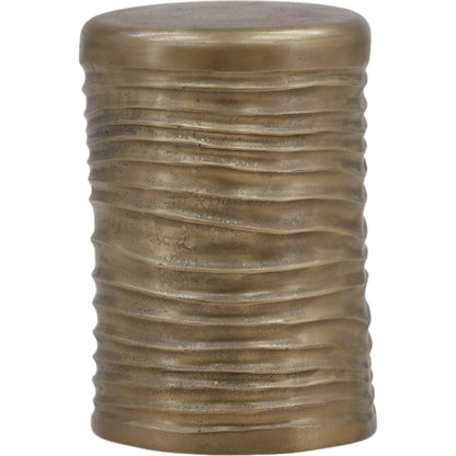 Debra End Table by Arch & Plane in antique brass. Made from aluminum in a modern style.