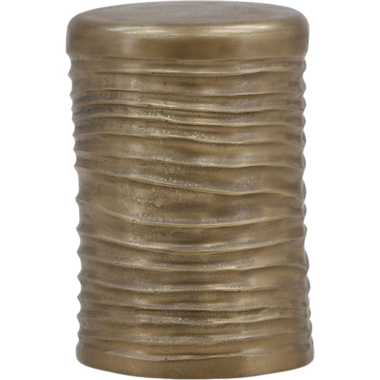 Galen End Table by Arch & Plane in antique brass. Made from aluminum in a unique style.