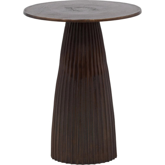 Aramis End Table by Arch & Plane in antique bronze. Made from cast aluminum in a modern style.