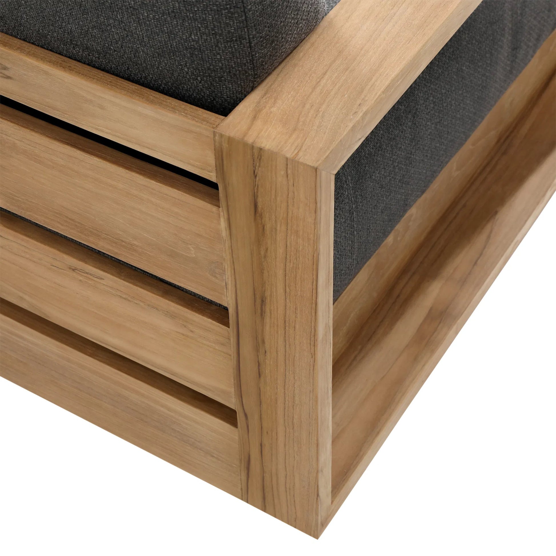 Darin Outdoor Upholstered Teak Sofa by Arch & Plane. Made from unique in a transitional style.