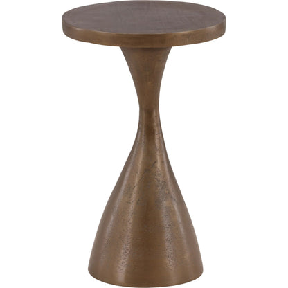 Edgardo Side Table by Arch & Plane in antique brass. Made from aluminium in a modern style.