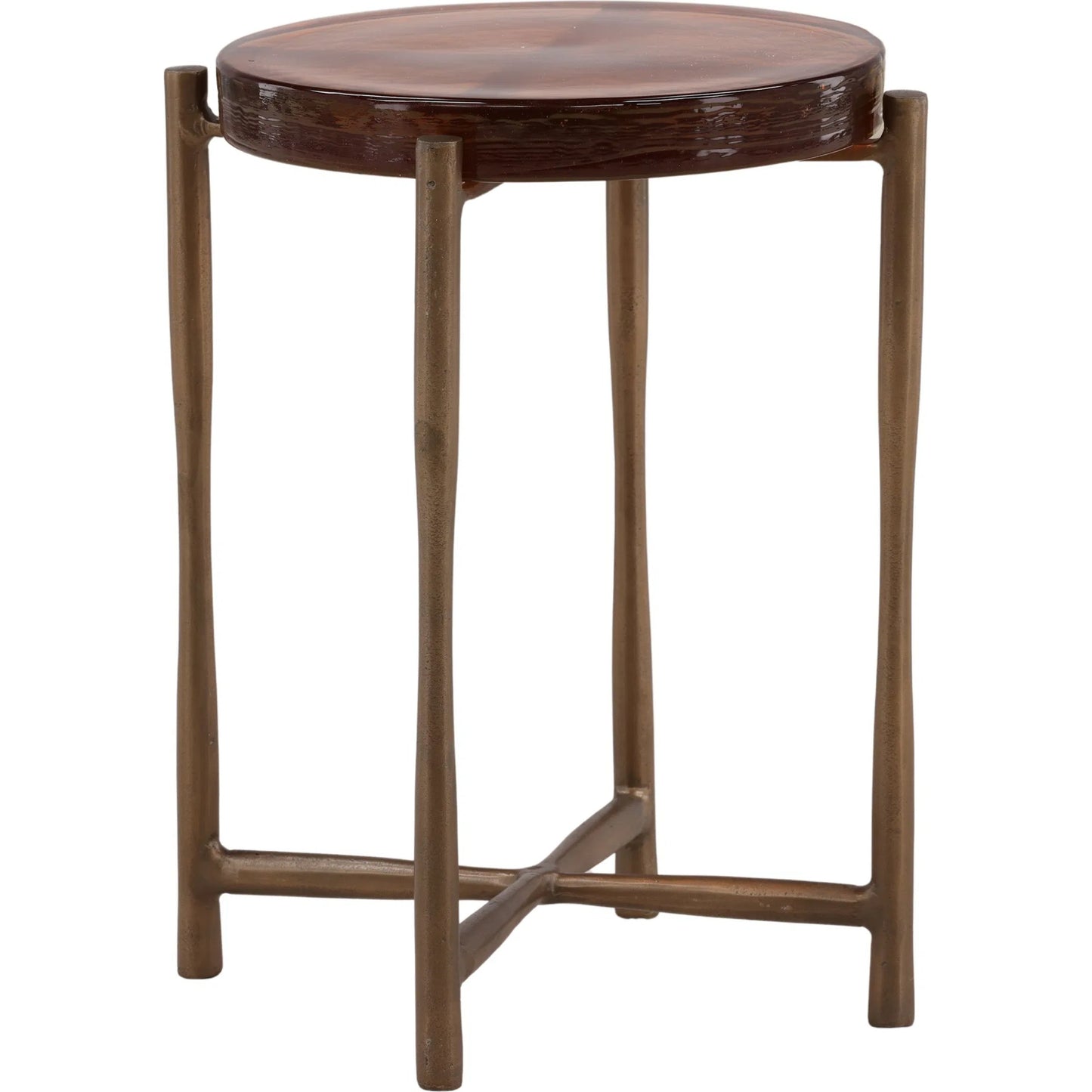 001 SI-2440816 | Primary Silo | Garret Side Table by Arch & Plane in rust, antique brass. Made from aluminum, glass in a modern style.
