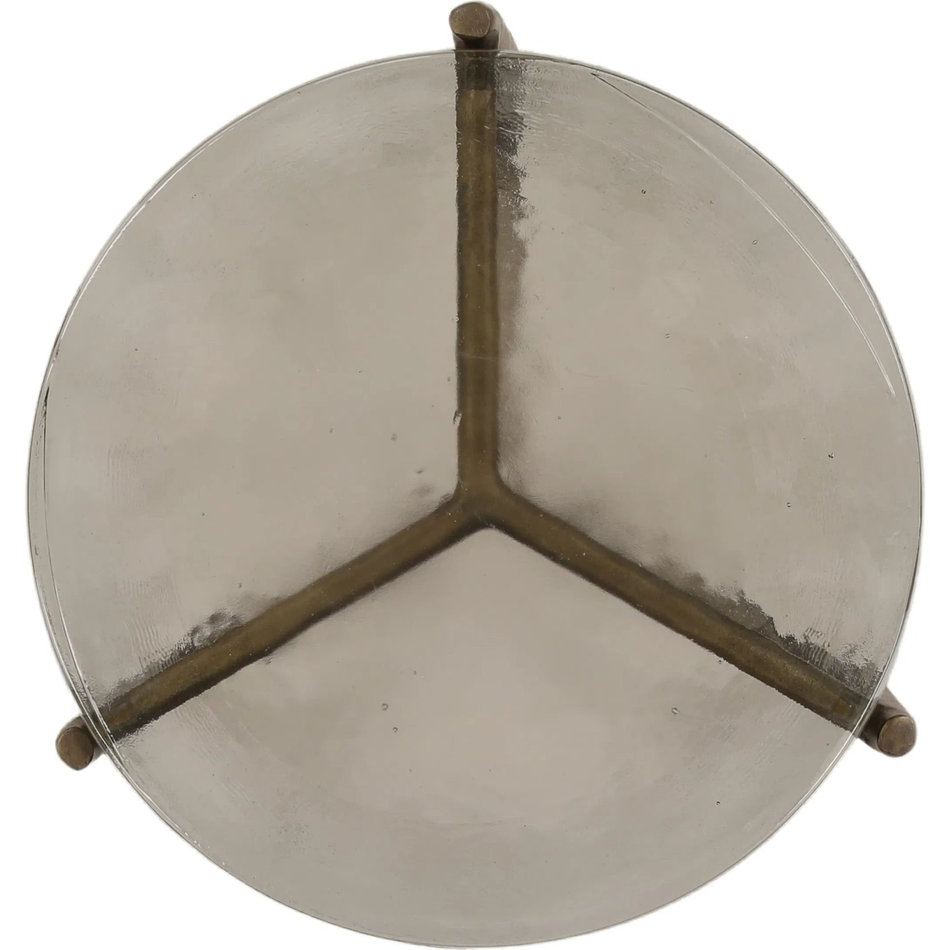 Mildred Side Table by Arch & Plane in antique brass. Made from glass, aluminum in a modern style.