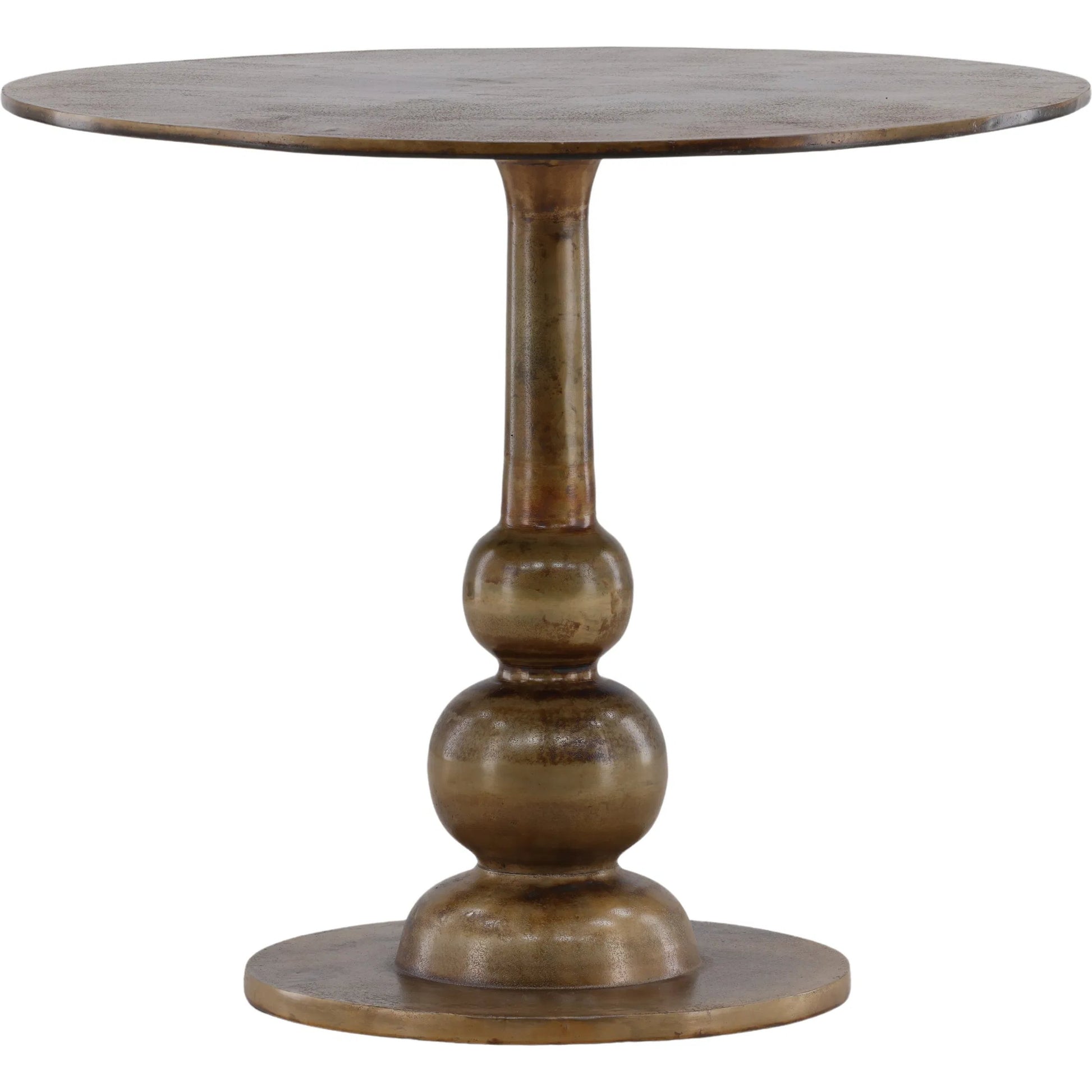 Justo Bistro Table by Arch & Plane in brass. Made from aluminum in a traditional style.