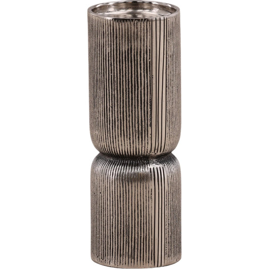 Jett Candle Holder by Arch & Plane in antique nickel. Made from aluminum in a unique style.