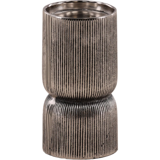 Jett Candle Holder by Arch & Plane in antique nickel. Made from aluminum in a unique style.