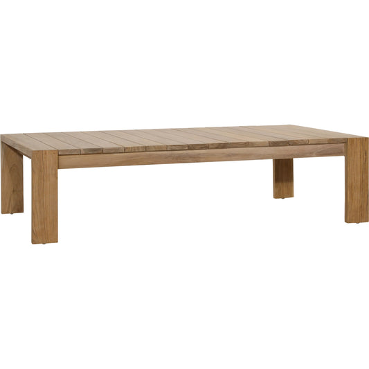 Zahara Outdoor Coffee Table by Arch & Plane in natural. Made from teak wood in a unique style.