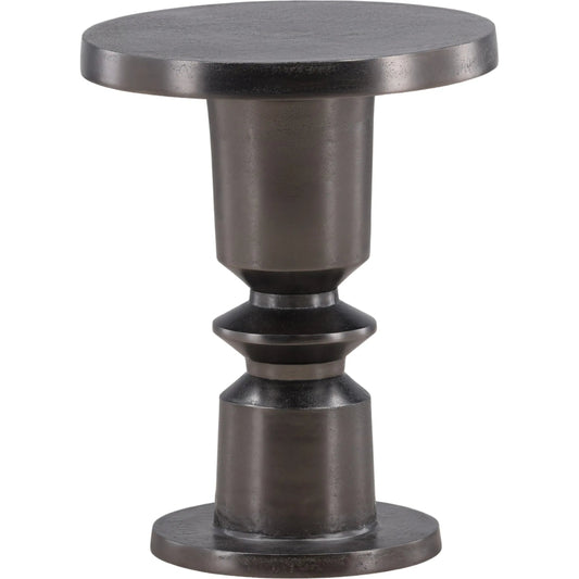 Samira Side Table by Arch & Plane in antique black. Made from aluminum in a unique style.