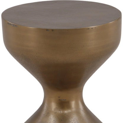 Elvis Side Table by Arch & Plane in antique brass. Made from aluminum in a modern style.