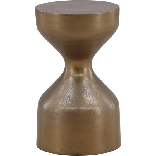 Umberto Side Table by Arch & Plane in antique brass. Made from aluminum in a unique style.