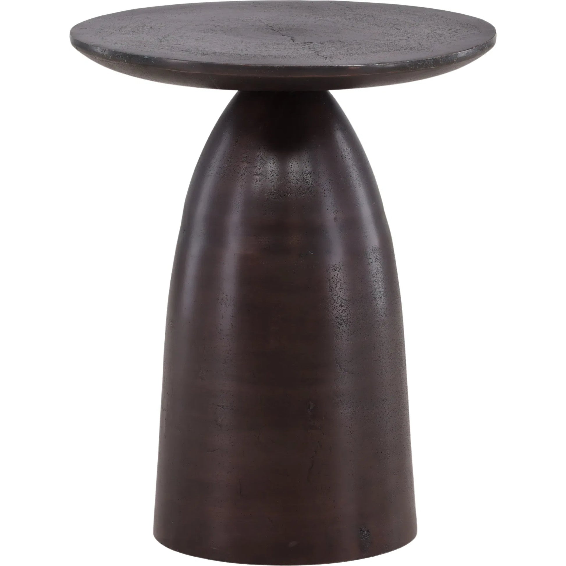 Renea Side Table by Arch & Plane in copper. Made from aluminum in a traditional style.
