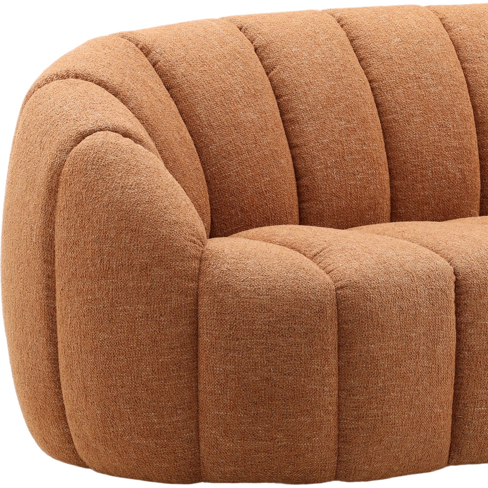 Wade Sofa by Arch & Plane in lola ginger. Made from basketweave fabric in a eclectic & global style.