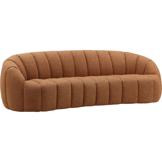 Coco Sofa by Arch & Plane in lola ginger. Made from basketweave fabric in a unique style.