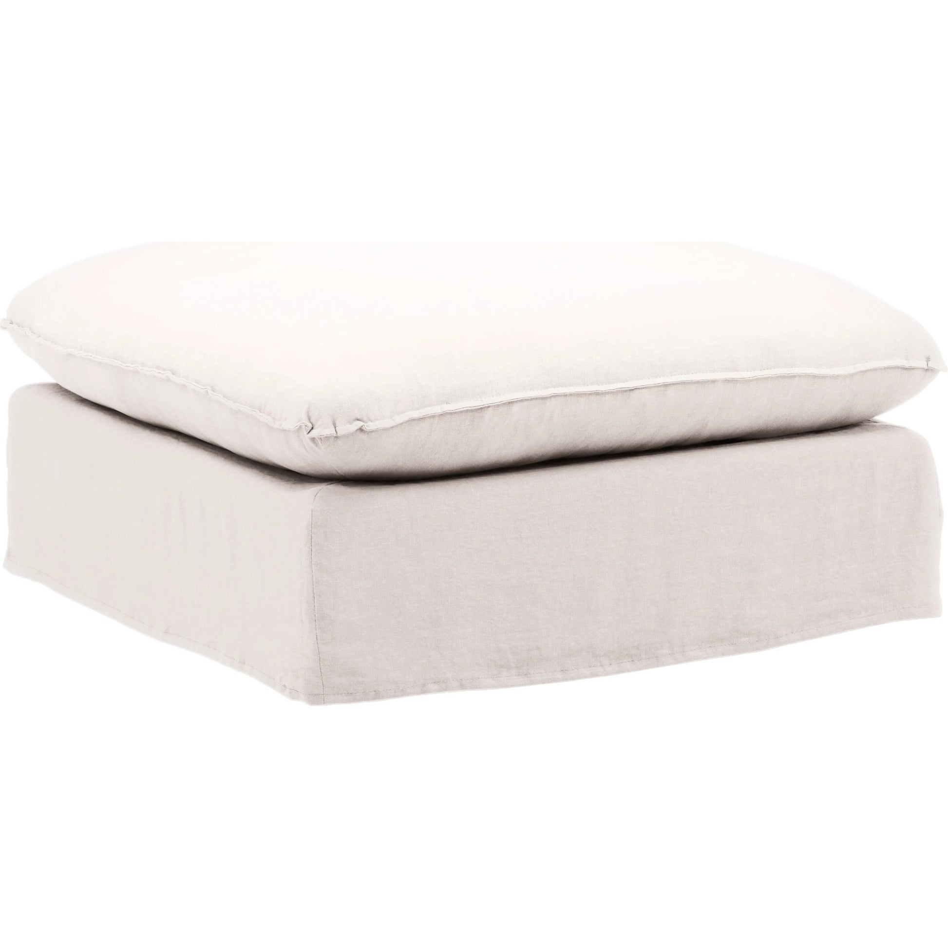 Vivian Ottoman, Slipcover Only by Arch & Plane. Made from 100% linen performance fabric in a eclectic & global style.