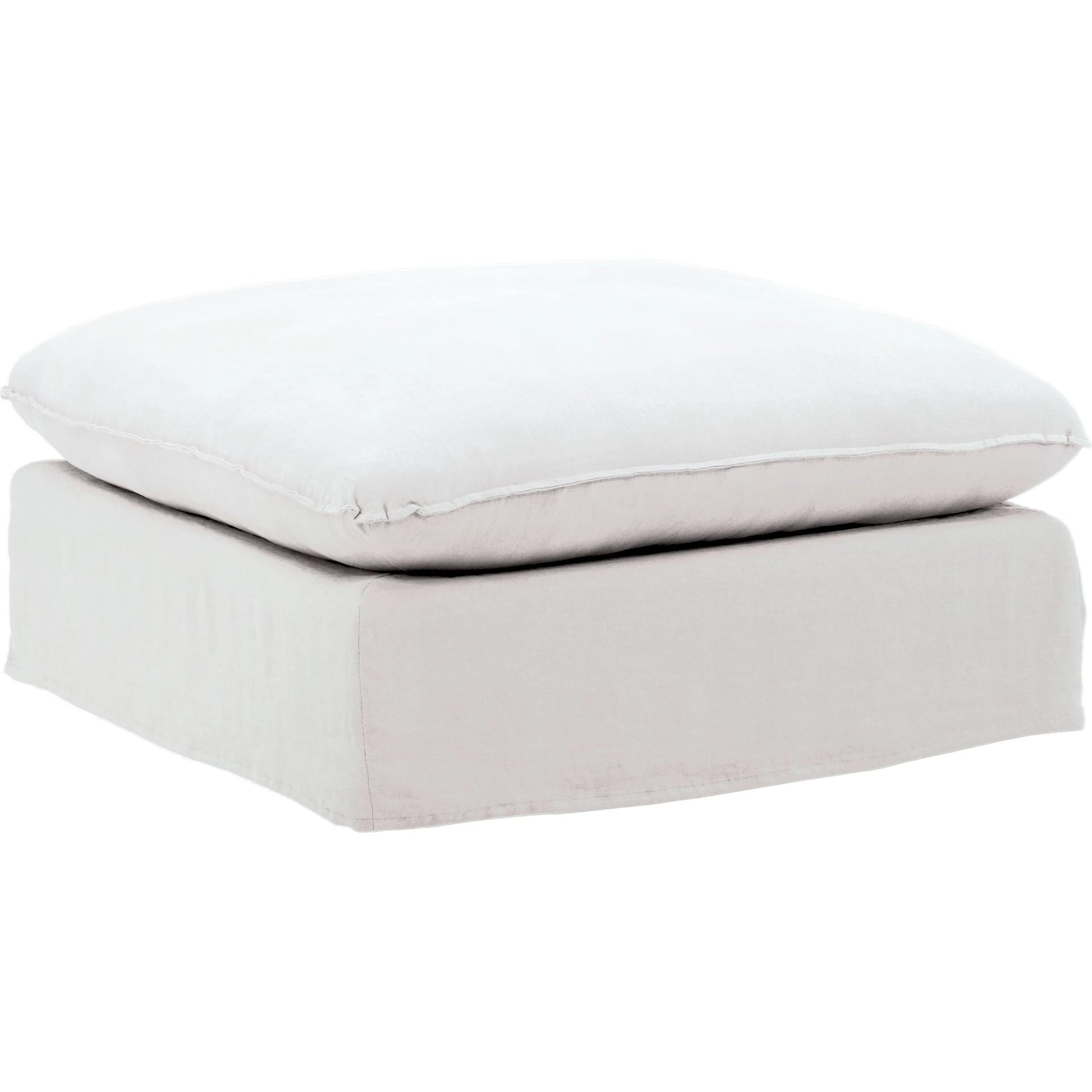 Vivian Ottoman, Slipcover Only by Arch & Plane. Made from 100% linen performance fabric in a eclectic & global style.