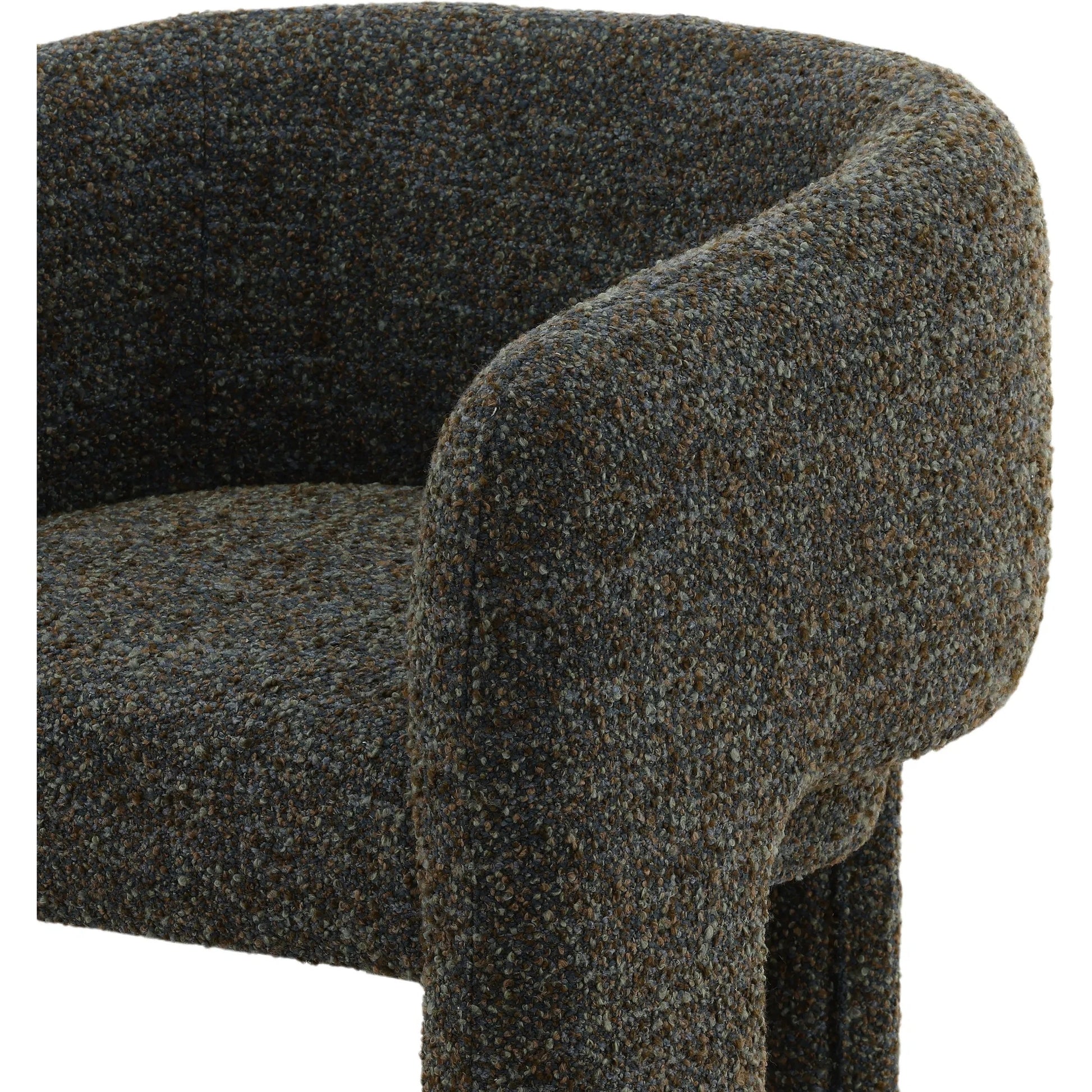 Keshawn Occasional Chair by Arch & Plane in paris cerulean. Made from multi-tone boucle fabric in a transitional style.