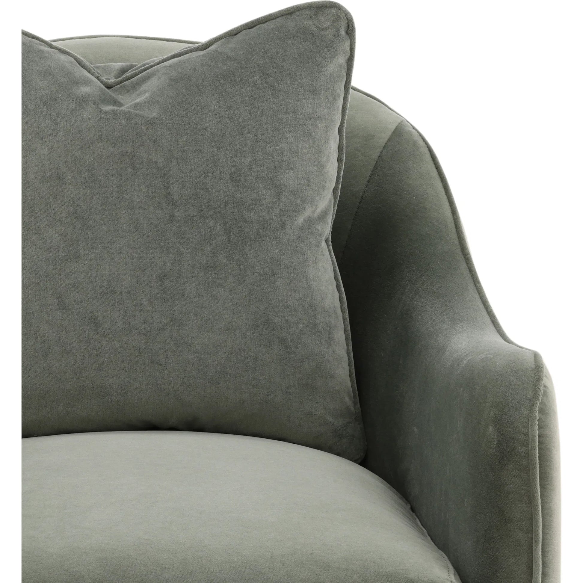 Tammie Occasional Chair Green by Arch & Plane in opal eucalyptus. Made from velvet fabric in a eclectic & global style.