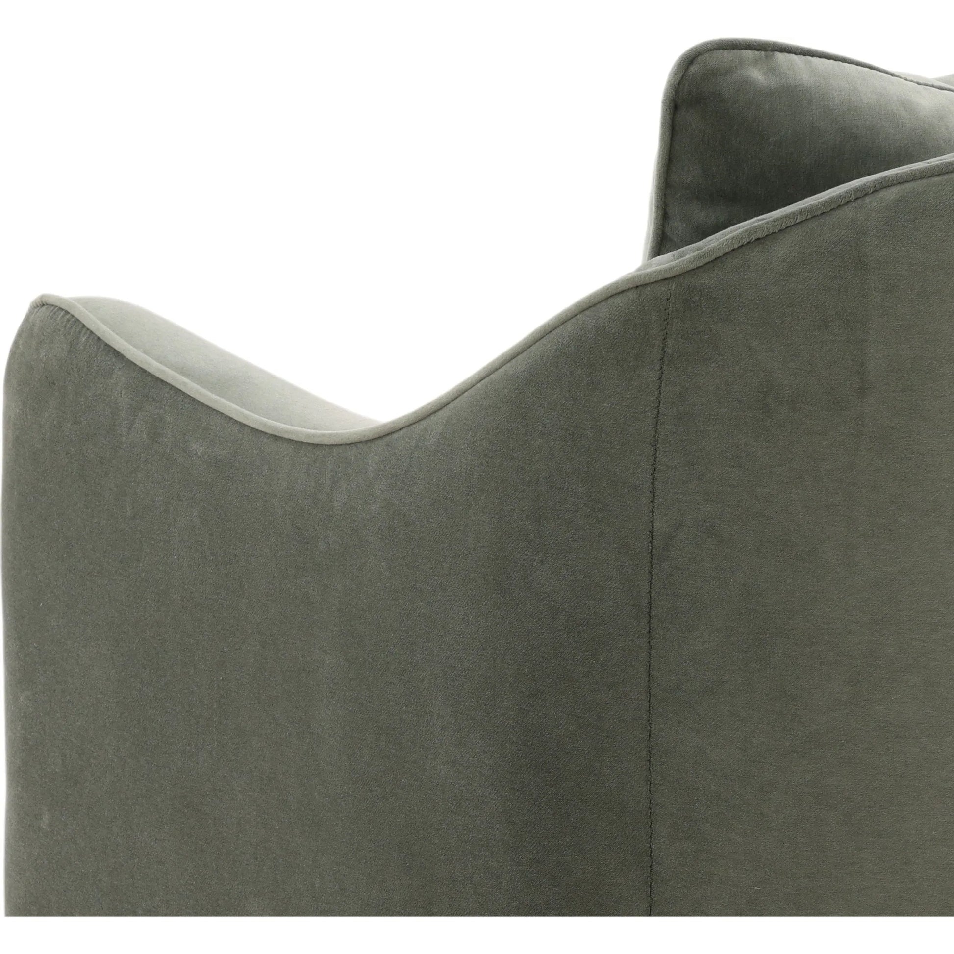 Tammie Occasional Chair Green by Arch & Plane in opal eucalyptus. Made from velvet fabric in a eclectic & global style.