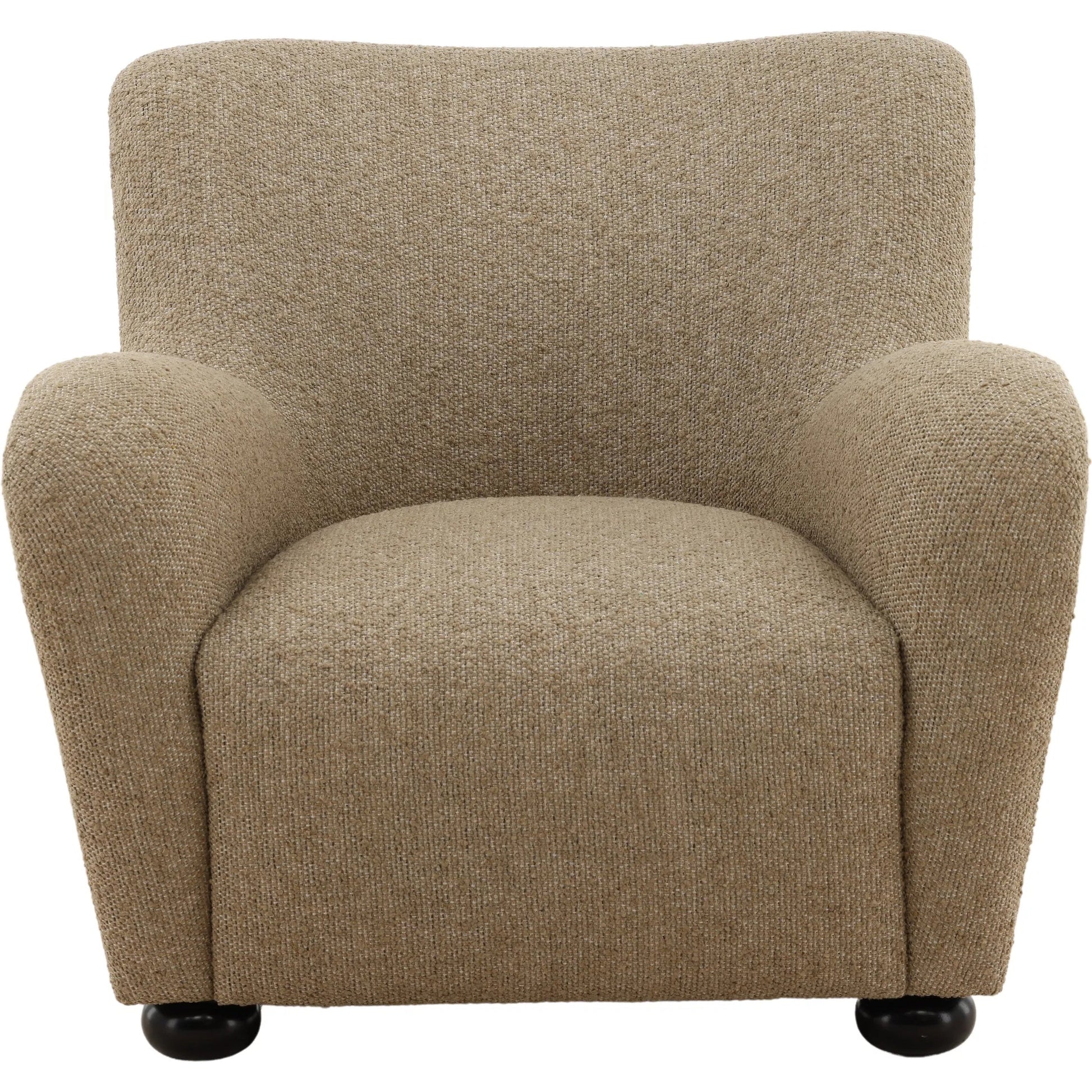 Hoyt Occasional Chair by Arch & Plane in merino desert. Made from heathered chenille fabric in a transitional style.