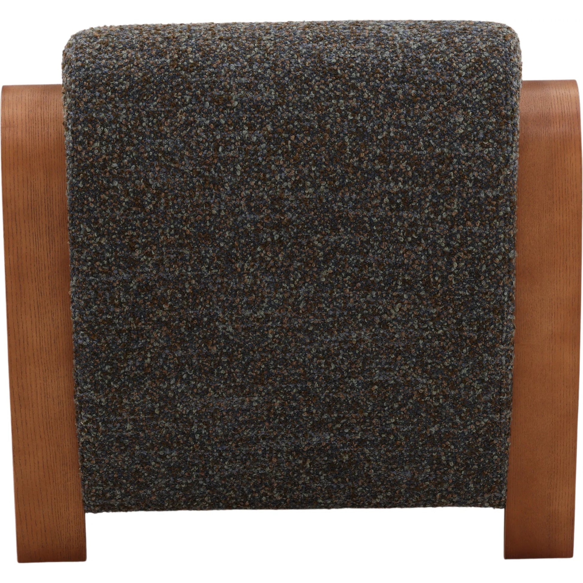 Estevan Occasional Chair Cream by Arch & Plane in agate cream, brown. Made from textured striped chenille, oak wood in a transitional style.