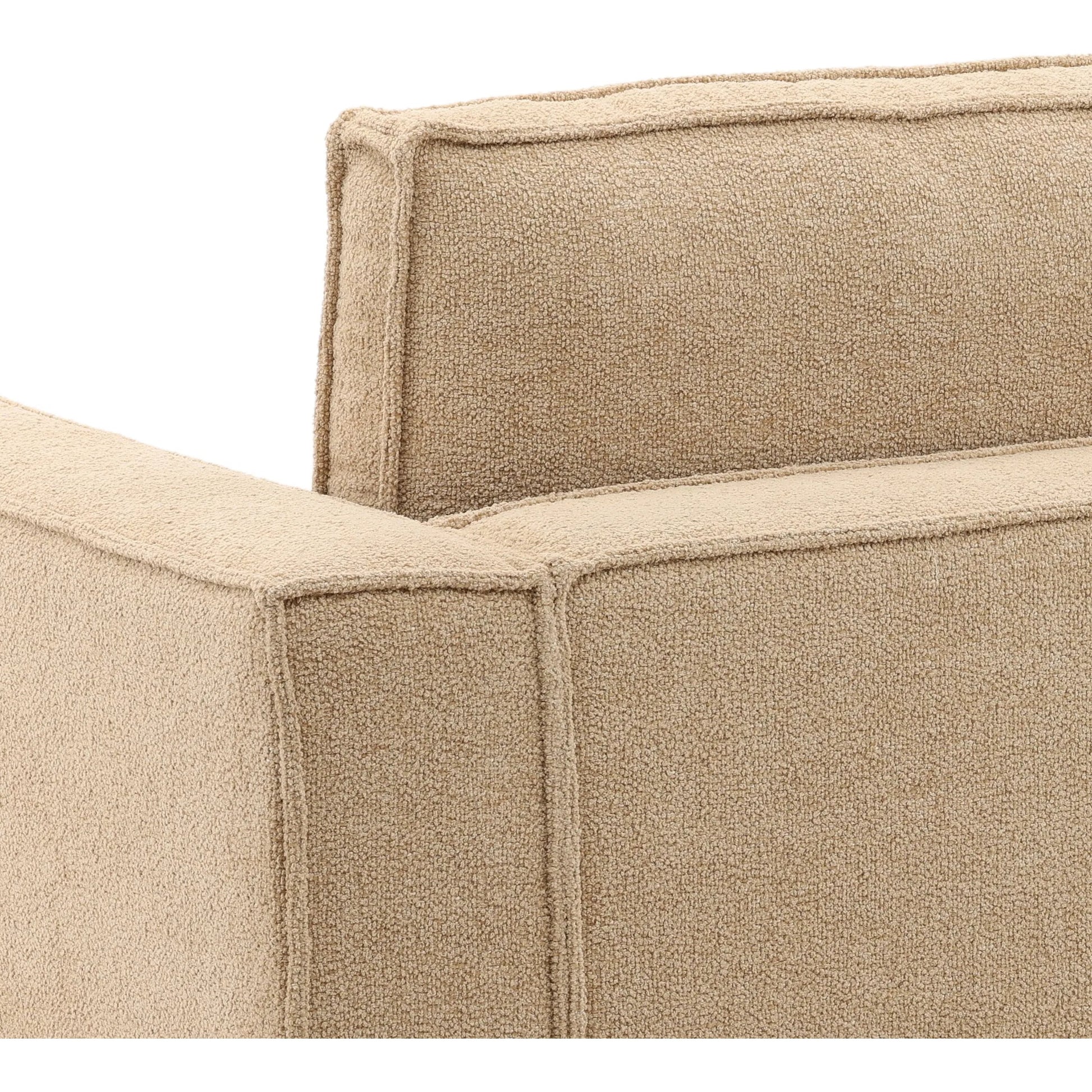Rayven Sofa by Arch & Plane in colorado desert. Made from chunky woven chenille fabric in a transitional style.