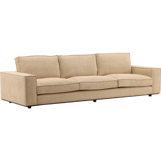 Rayven Sofa by Arch & Plane in colorado desert. Made from chunky woven chenille fabric in a unique style.