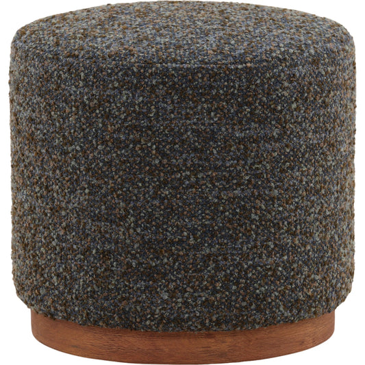 Braulio Stool by Arch & Plane in paris cerulean, brown. Made from multi-tone boucle fabric, oak wood in a unique style.