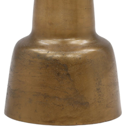 Evie Antique Brass Side Table by Arch & Plane in gold and vintage antique brass finish. Made from aluminum in a modern style.