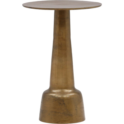 Evie Antique Brass Side Table by Arch & Plane in gold and vintage antique brass finish. Made from aluminum in a modern style.