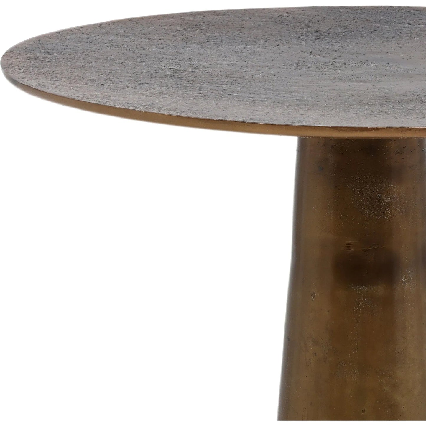 003 SI-2351101 | Closeup | Golbez Side Table by Arch & Plane in antique brass. Made from aluminum in a modern style.