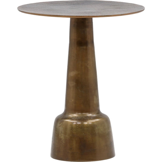 Golbez Side Table by Arch & Plane in antique brass. Made from aluminum in a modern style.