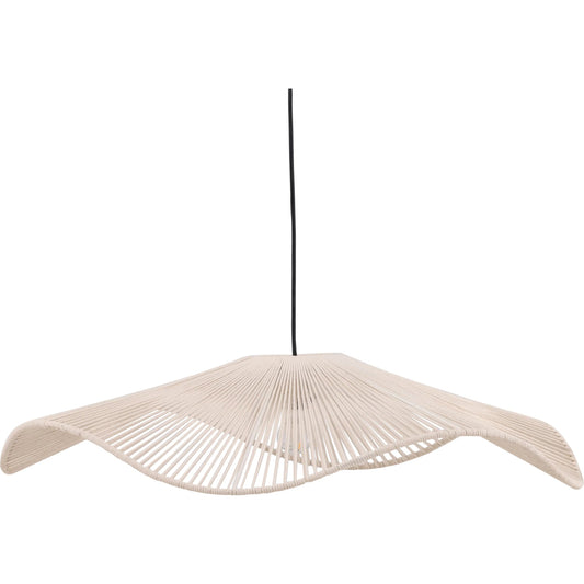 Jackie Pendant Light by Arch & Plane in cream. Made from cotton rope, iron in a unique style.